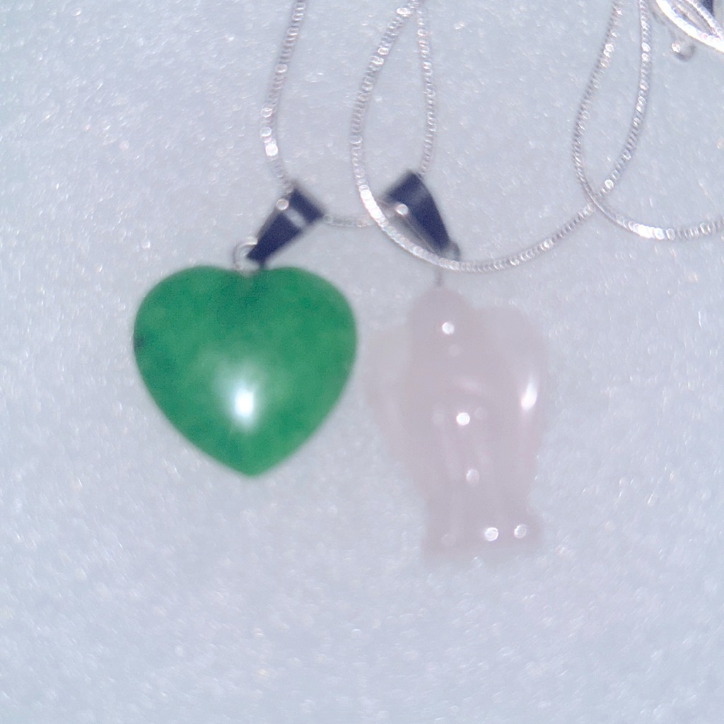 Boho Rose Quartz Crystal Angel And Jade Heart Sterling Silver Necklace 24 25$